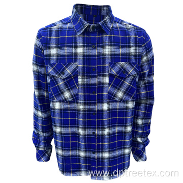 Custom Logo Mens Winter Retro Flannel Checked Shirt